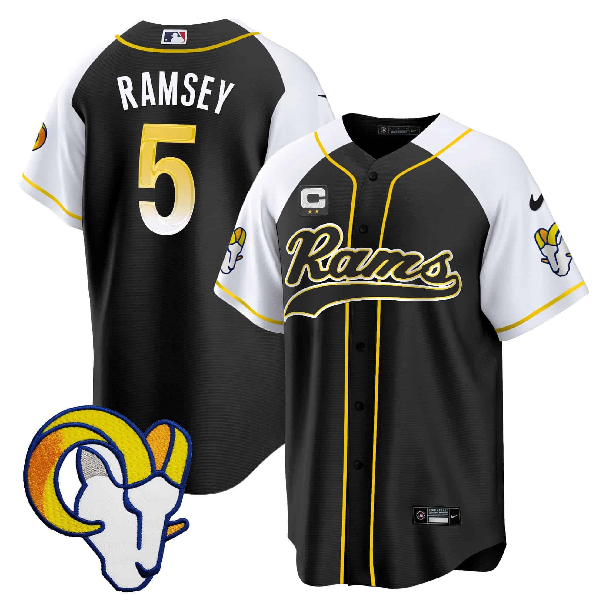 Men Los Angeles Rams #5 Ramsey Black 2024 Nike Baseball NFL Jersey